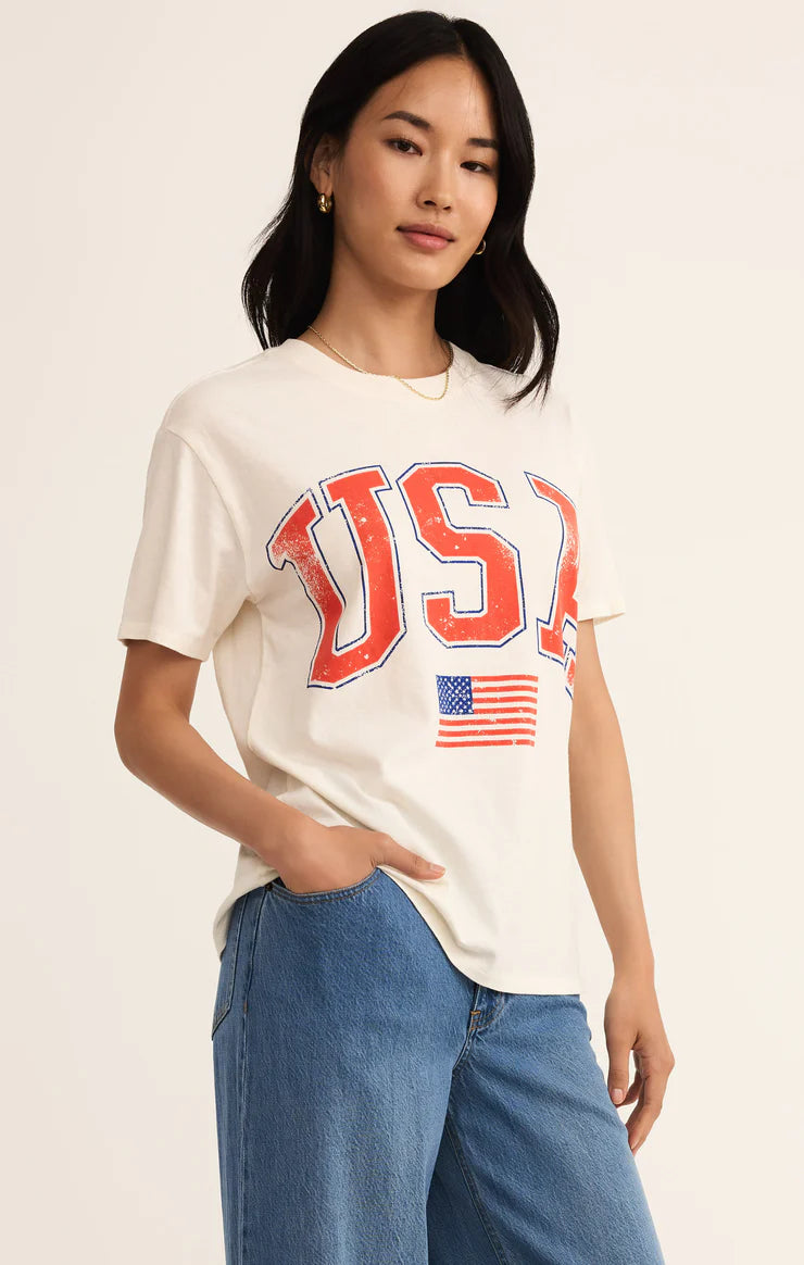 flag boyfriend tee | sea salt