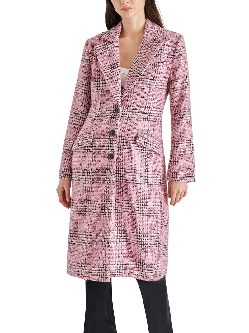 gemini pink check coat