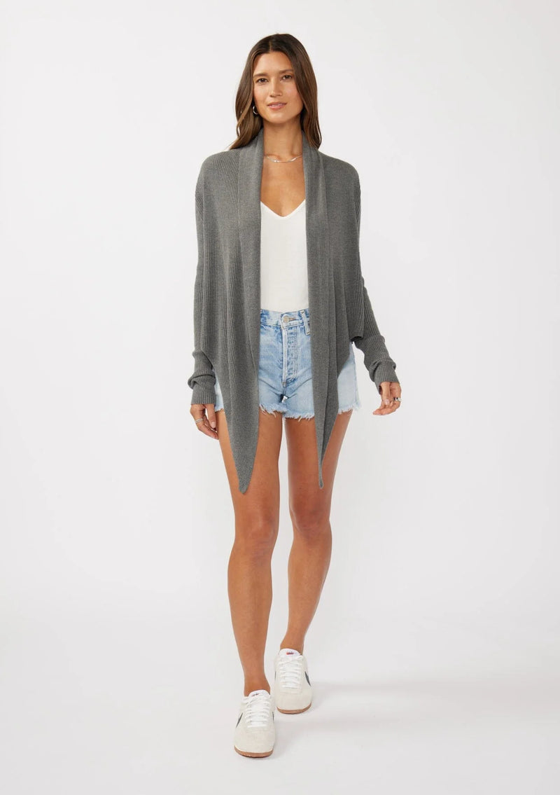 willa tie front sweater | h.pewter