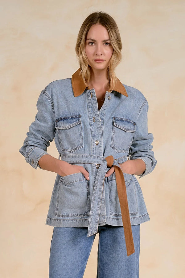 belted denim jacket – allure boutique