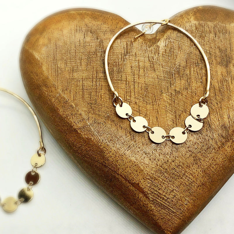 shimmer coin hoops