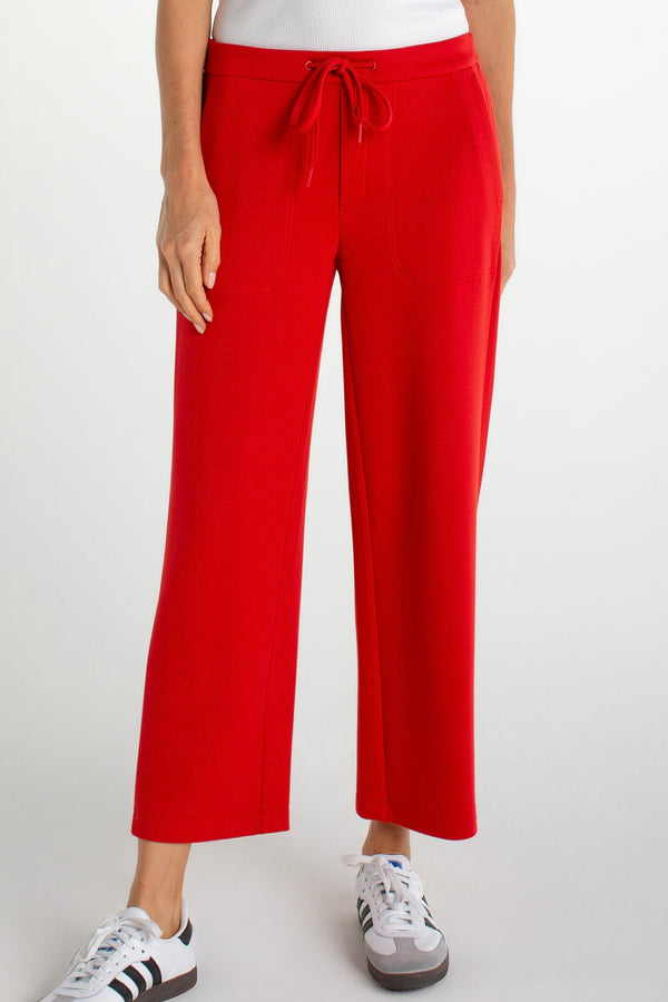 pull-on wide leg crop pants | fire brick
