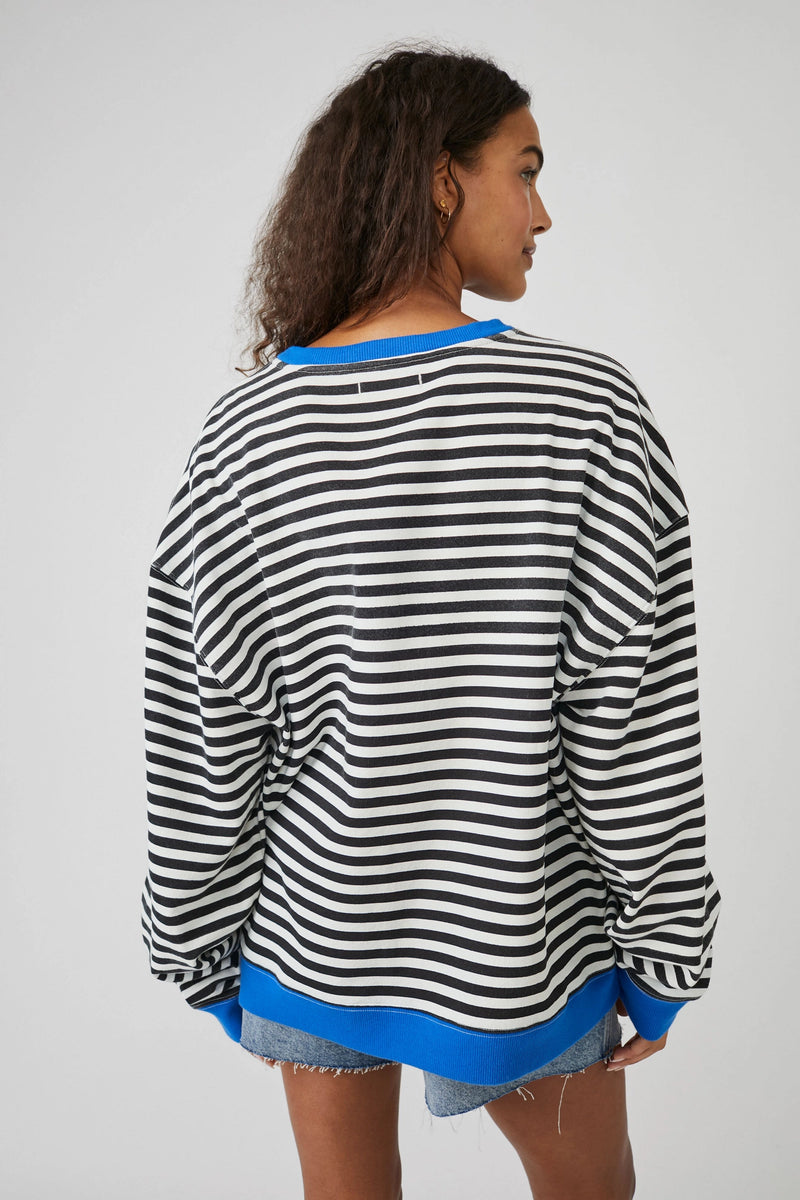 classic striped crew | black combo