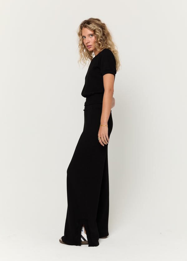 beau wide leg pant | black