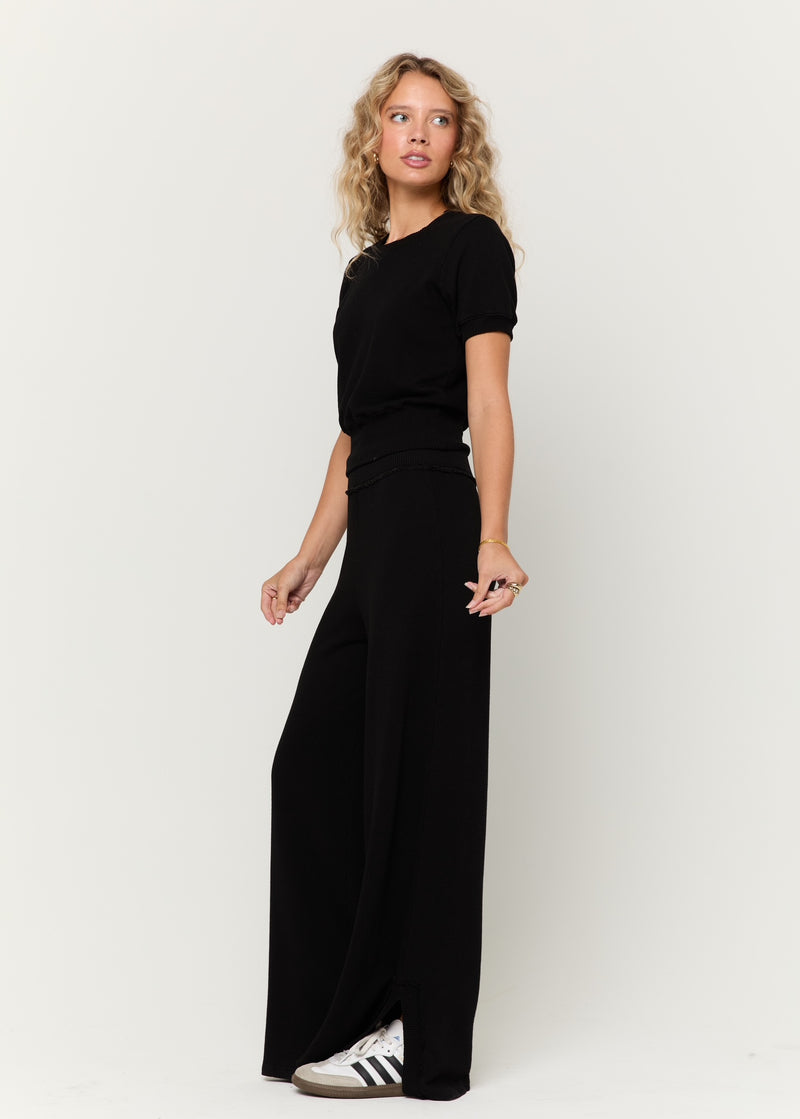 beau wide leg pant | black