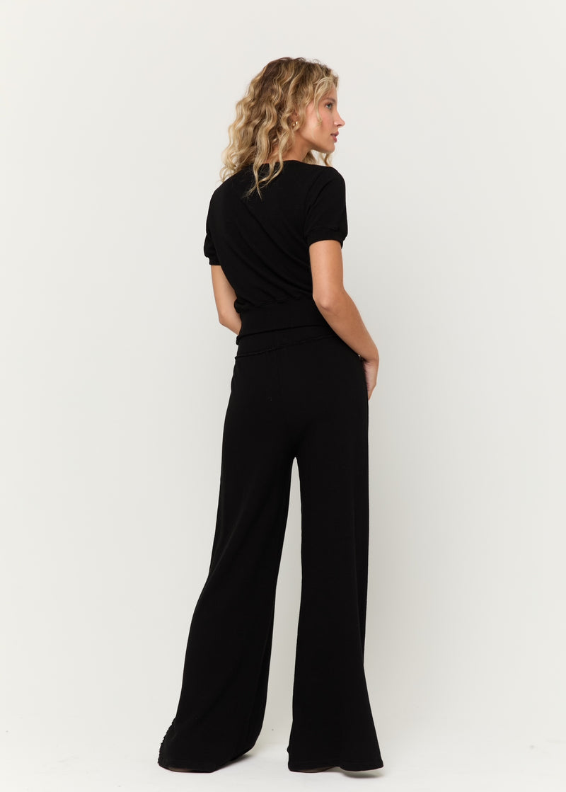 beau wide leg pant | black