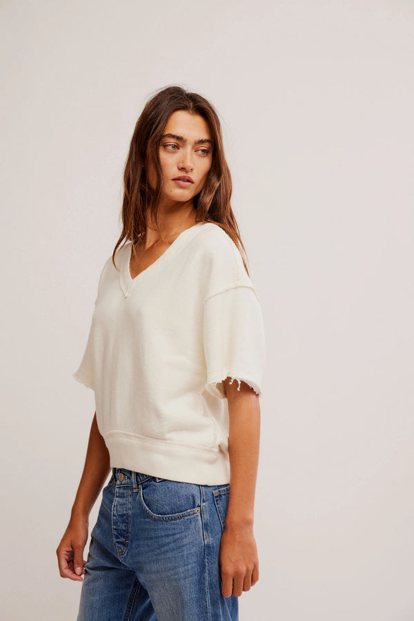 so easy textured sweatshirt | ivory