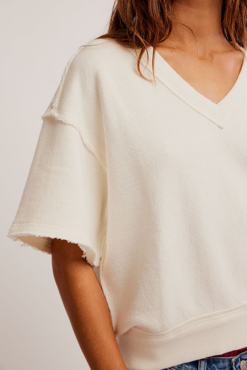 so easy textured sweatshirt | ivory