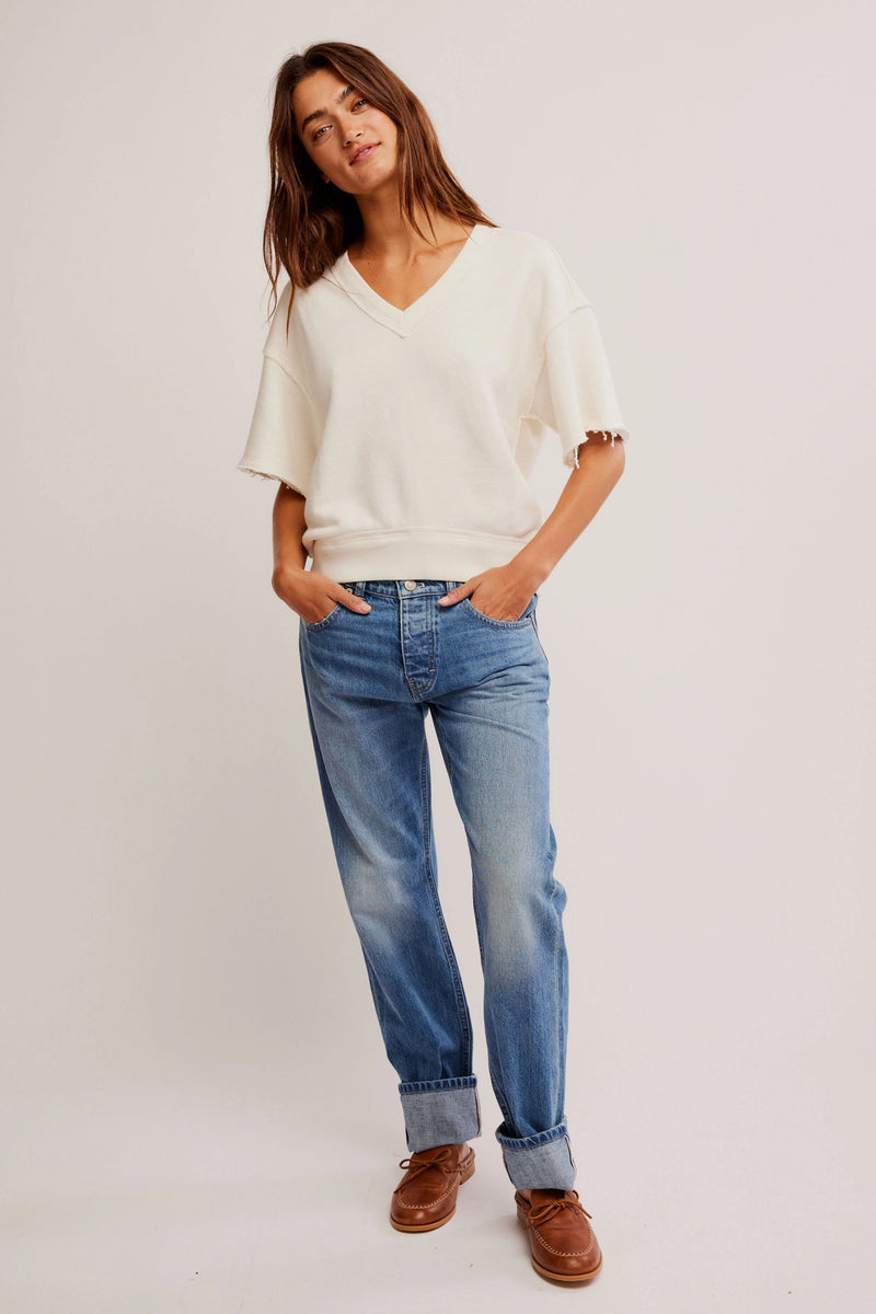 so easy textured sweatshirt | ivory