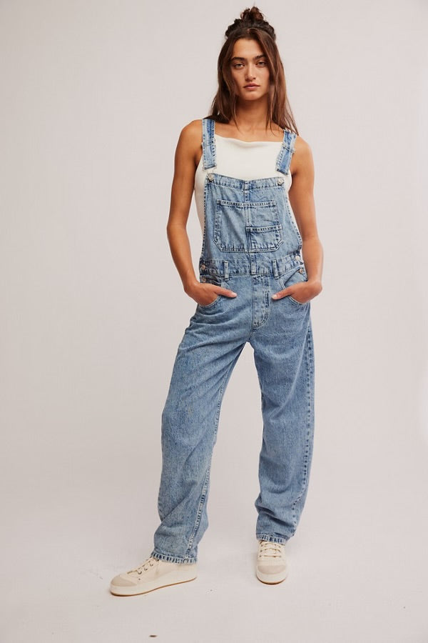 ziggy denim overalls | powder blue