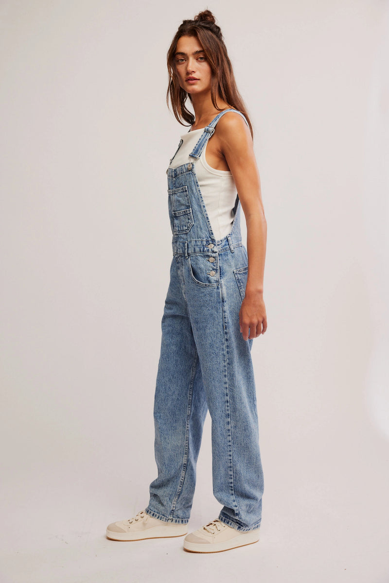 ziggy denim overalls | powder blue