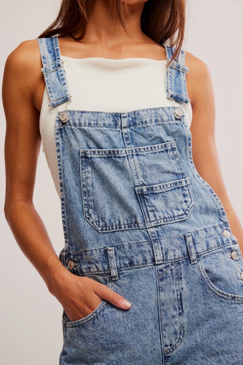 ziggy denim overalls | powder blue