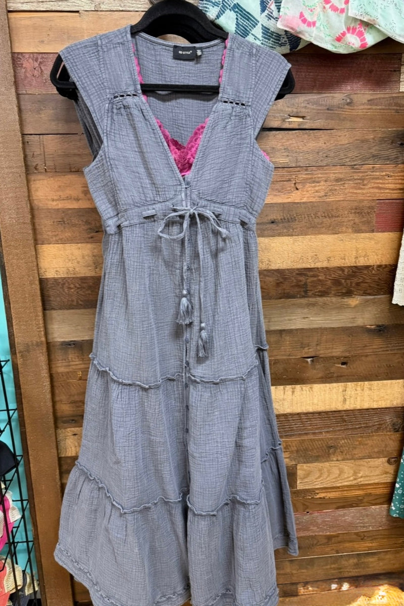 macbeth tiered dress | coal
