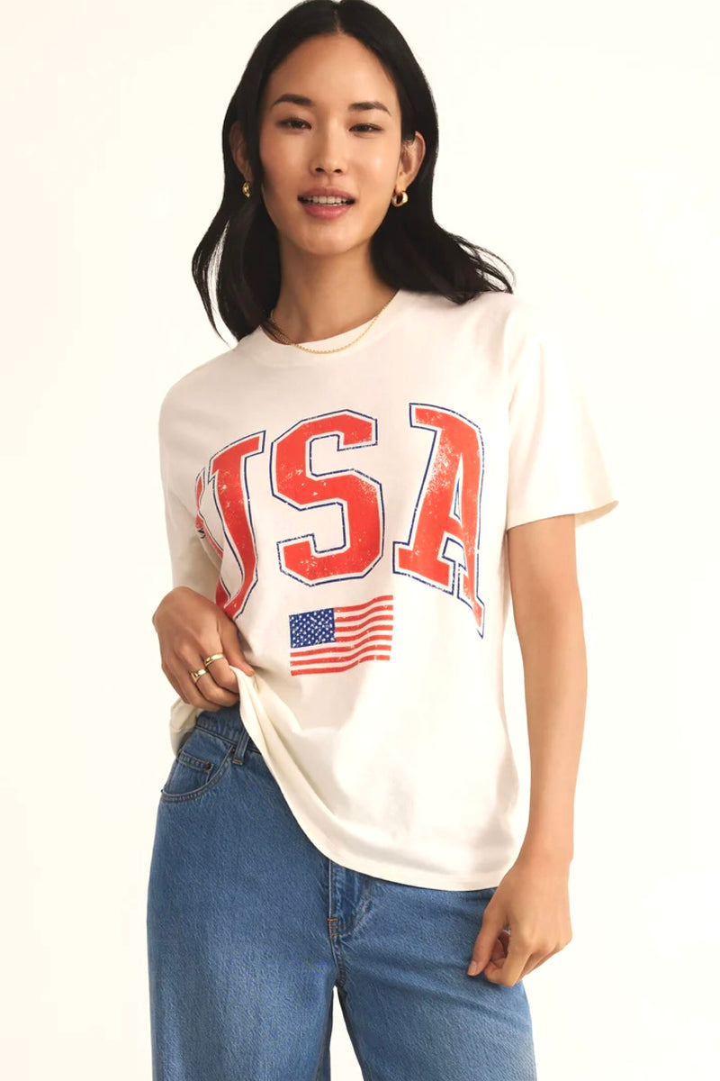 flag boyfriend tee | sea salt