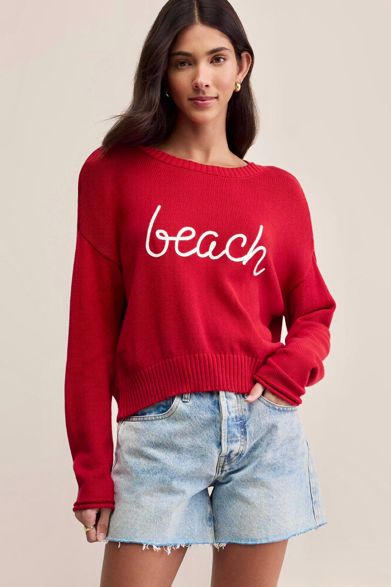 sienna beach sweater | cabana red