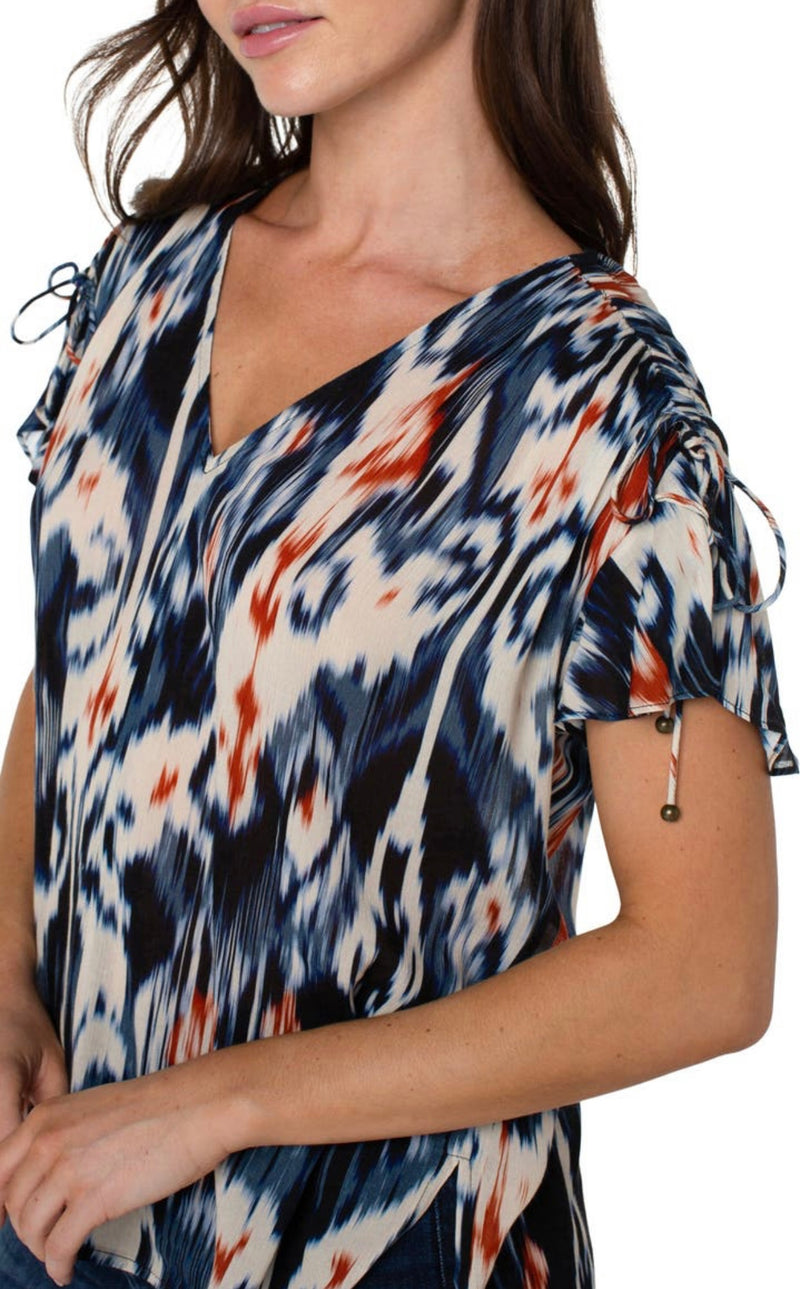 shirred sleeve dolman blouse