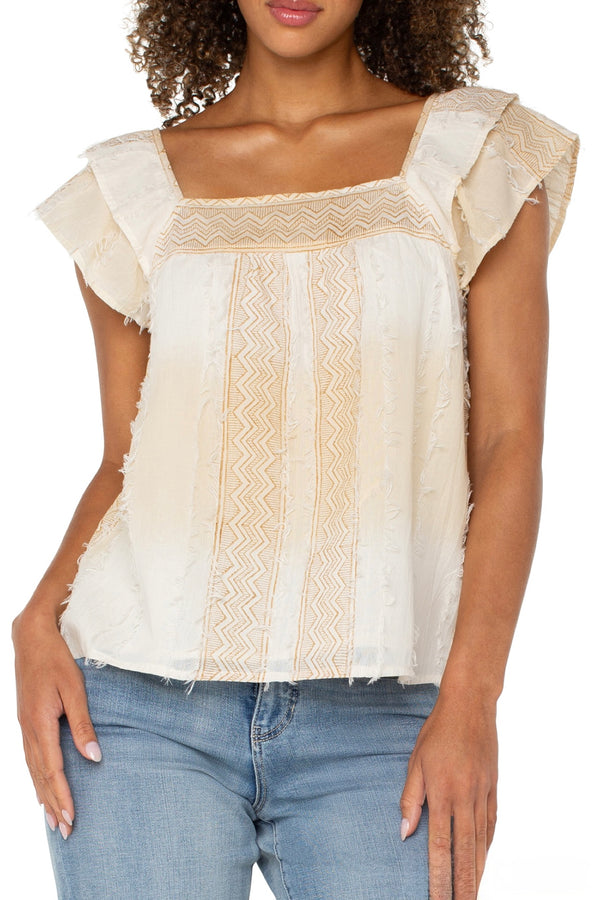 chevron stripe top | cream