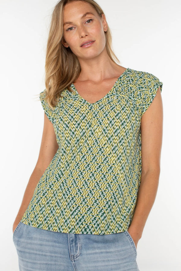 green mint tie back top