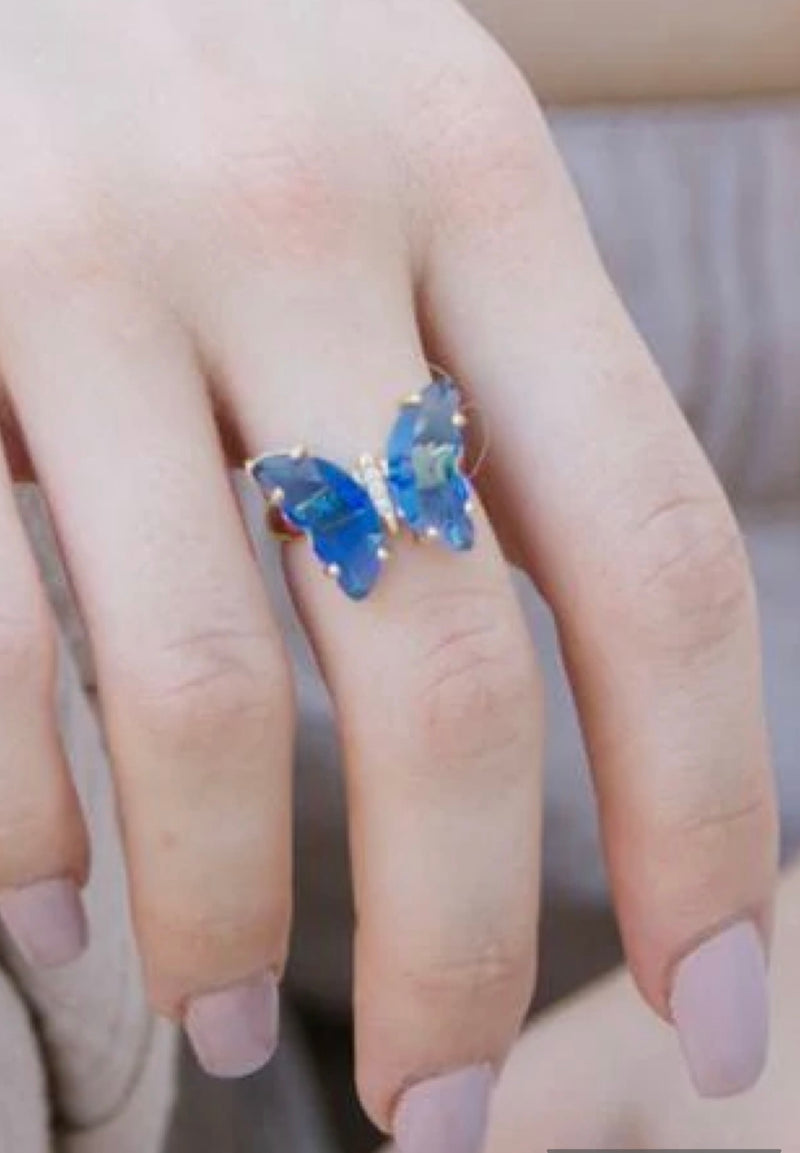 glass butterfly ring | more colors