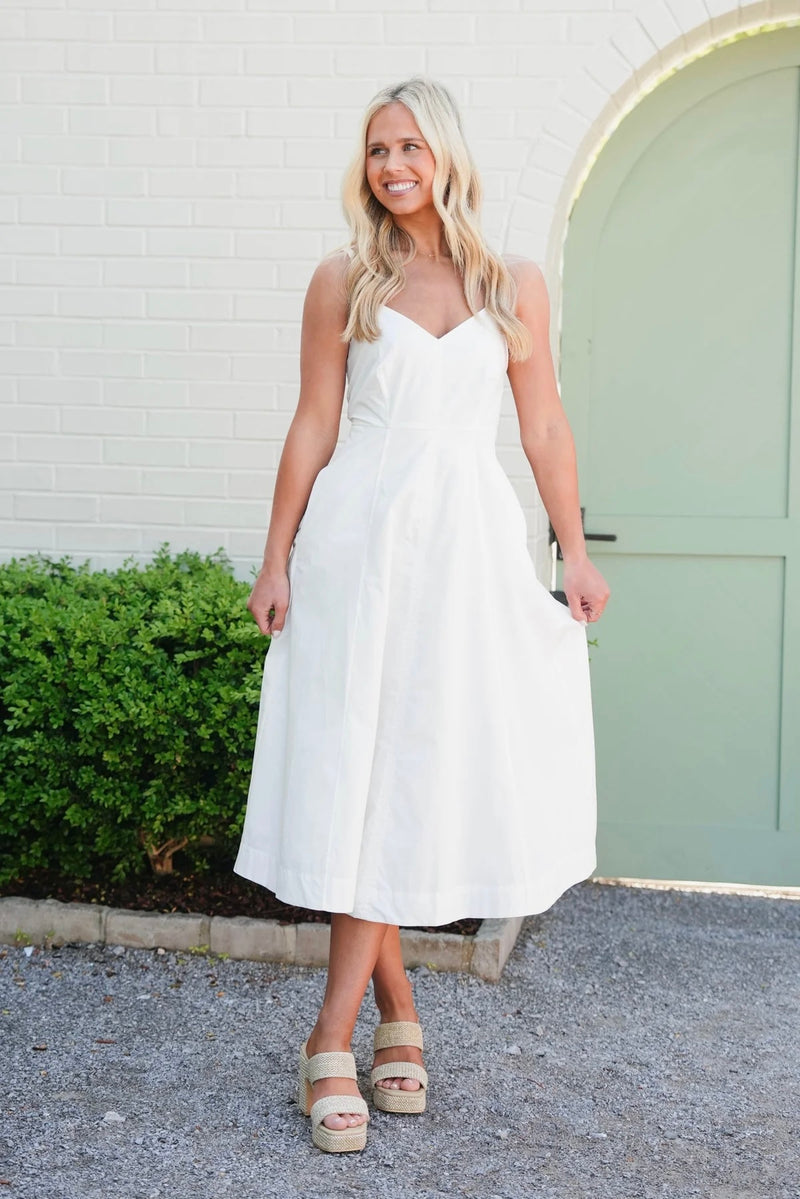 harley fit & flare dress | white