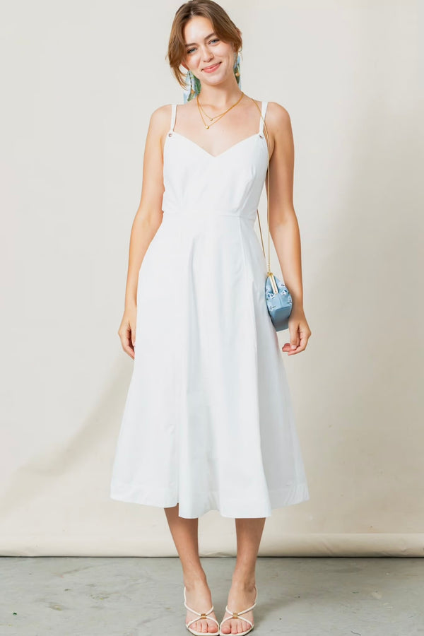 harley fit & flare dress | white