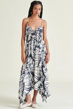 jackie printed asymmetric dress