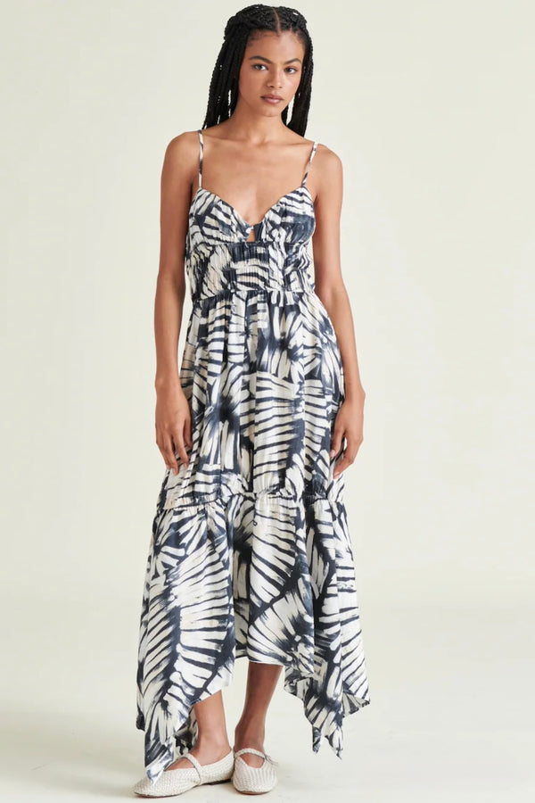 jackie printed asymmetric dress