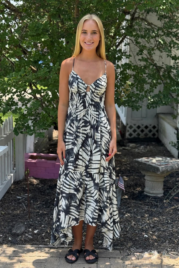 jackie printed asymmetric dress