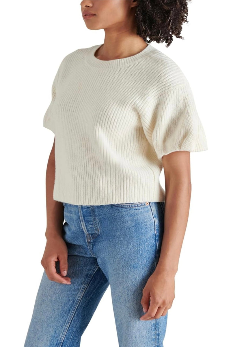 jadey bubble sleeve sweater | cream