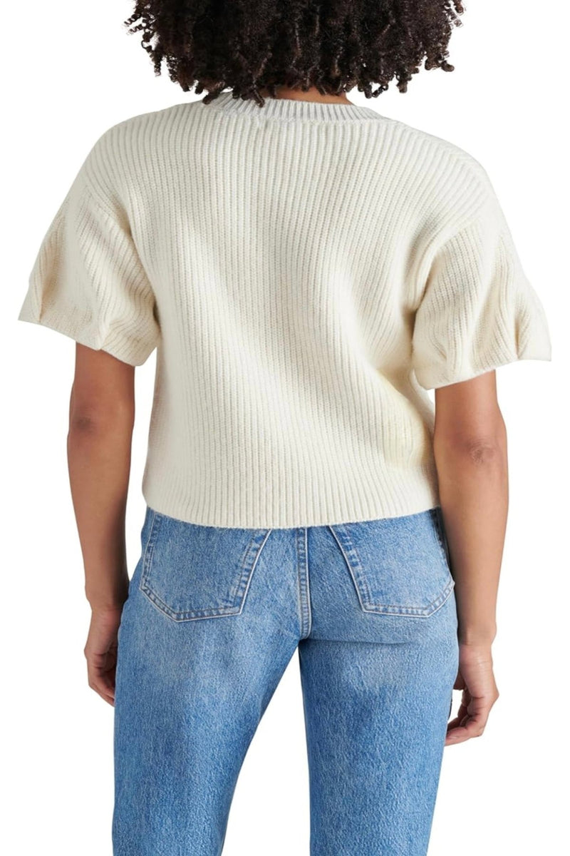 jadey bubble sleeve sweater | cream