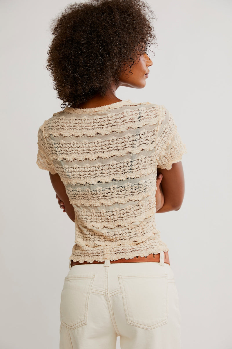 angelina lace top | tea