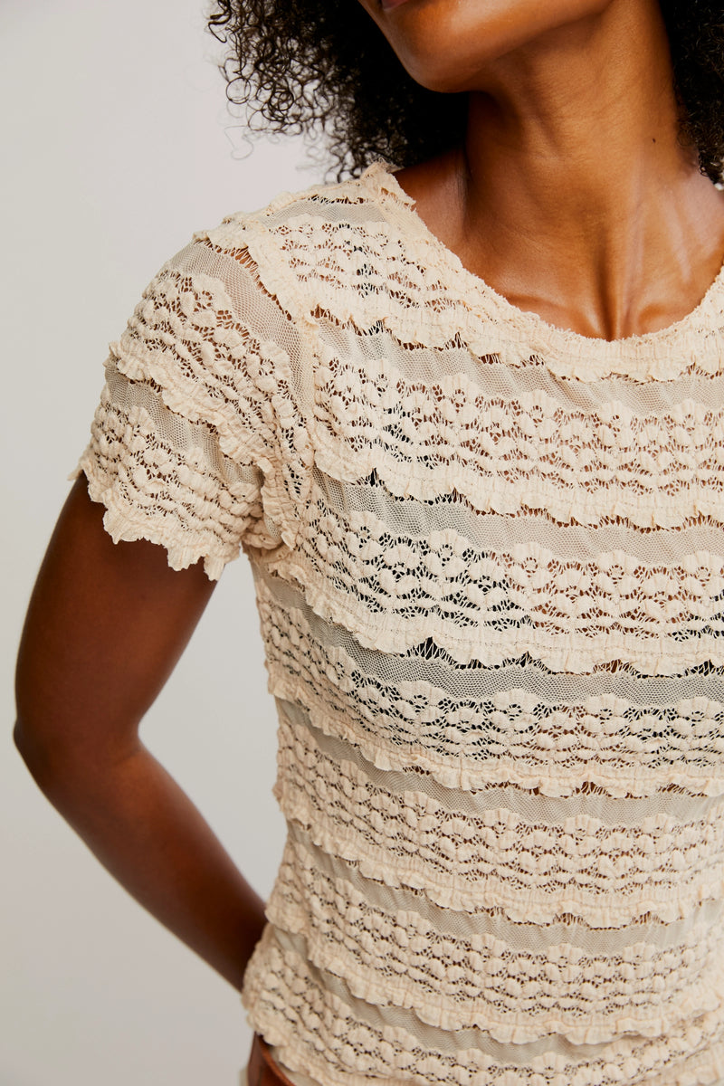 angelina lace top | tea