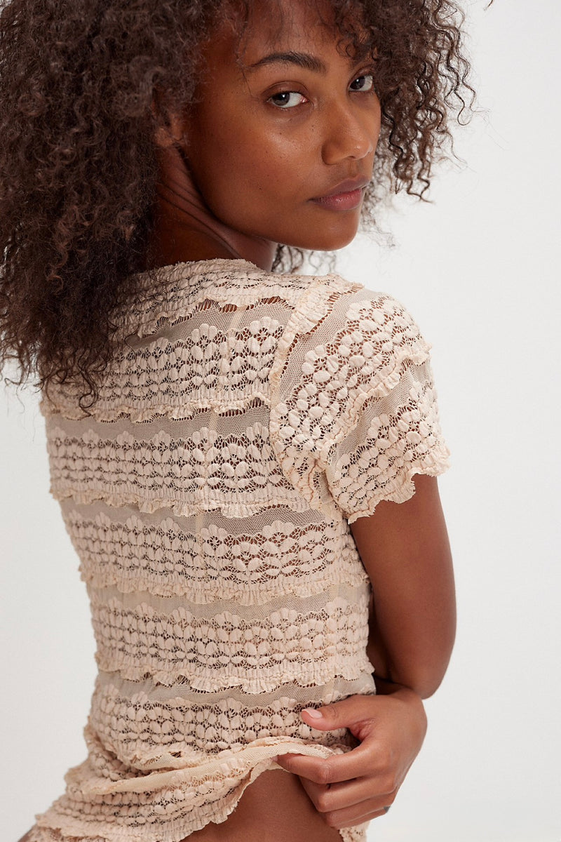 angelina lace top | tea