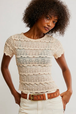 angelina lace top | tea