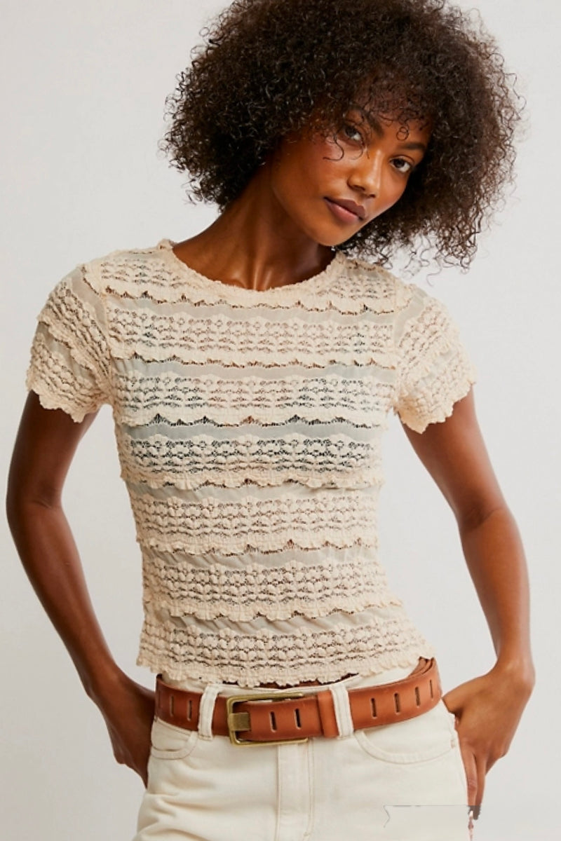 angelina lace top | tea