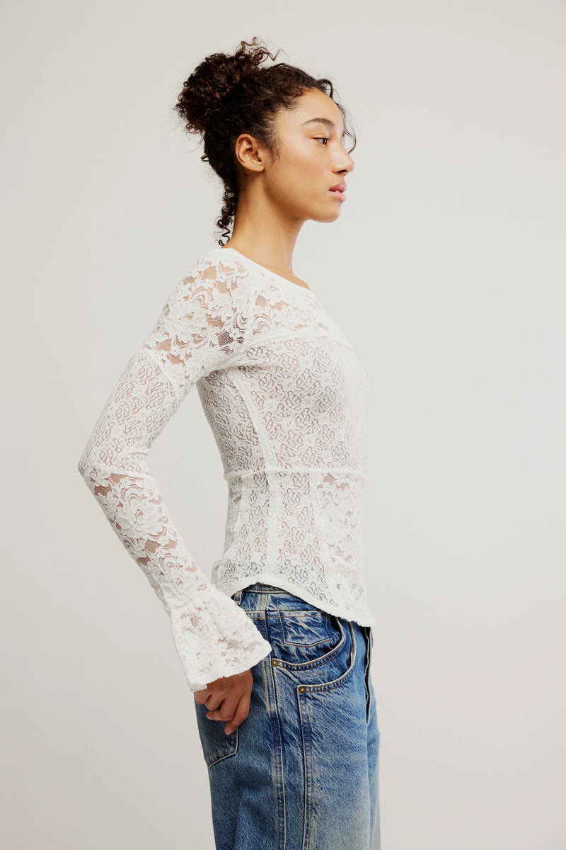 sugar swizzle lace layering top