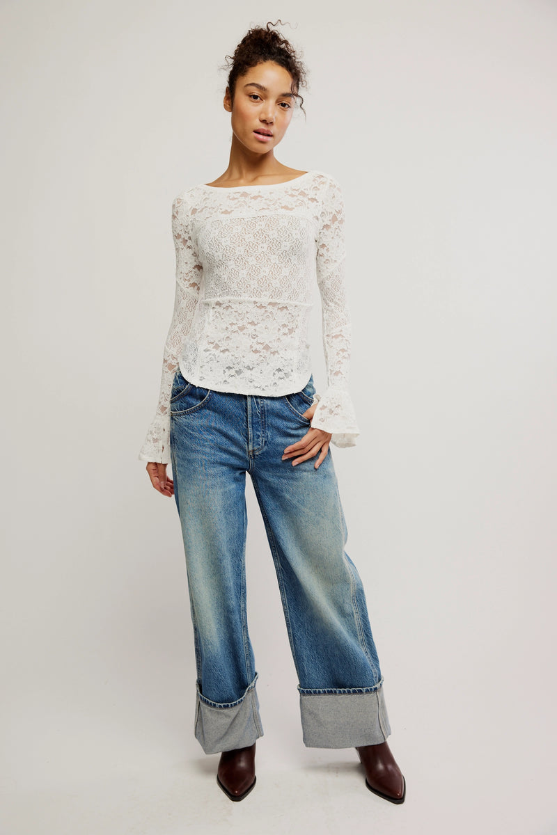 sugar swizzle lace layering top