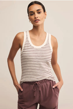 perfect striped tank | sandalwood