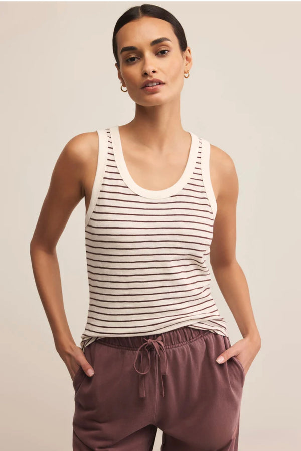 perfect striped tank | sandalwood