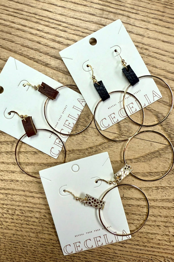 leather hoop earrings | more colors