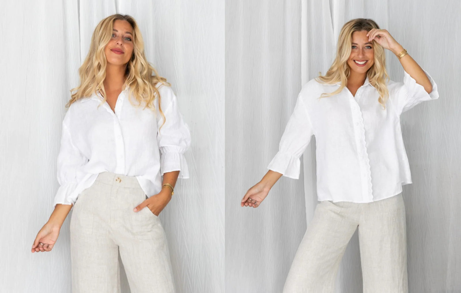 トップス maddie linen blouse maria linen blouse – allure boutique