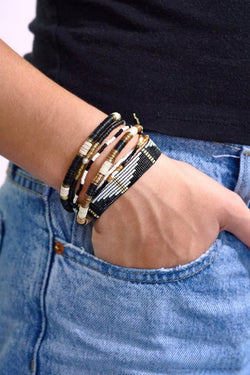 paint it black bracelet stack