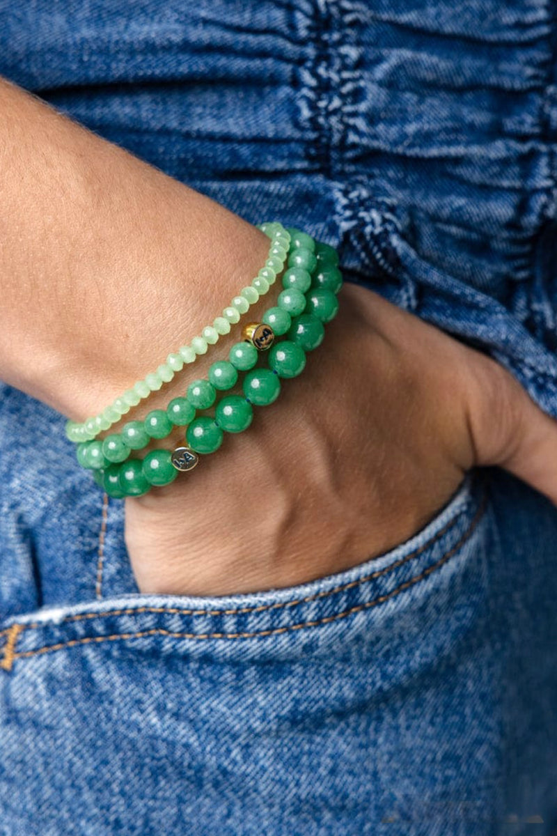 addison glass & crystal bracelet set | jade green