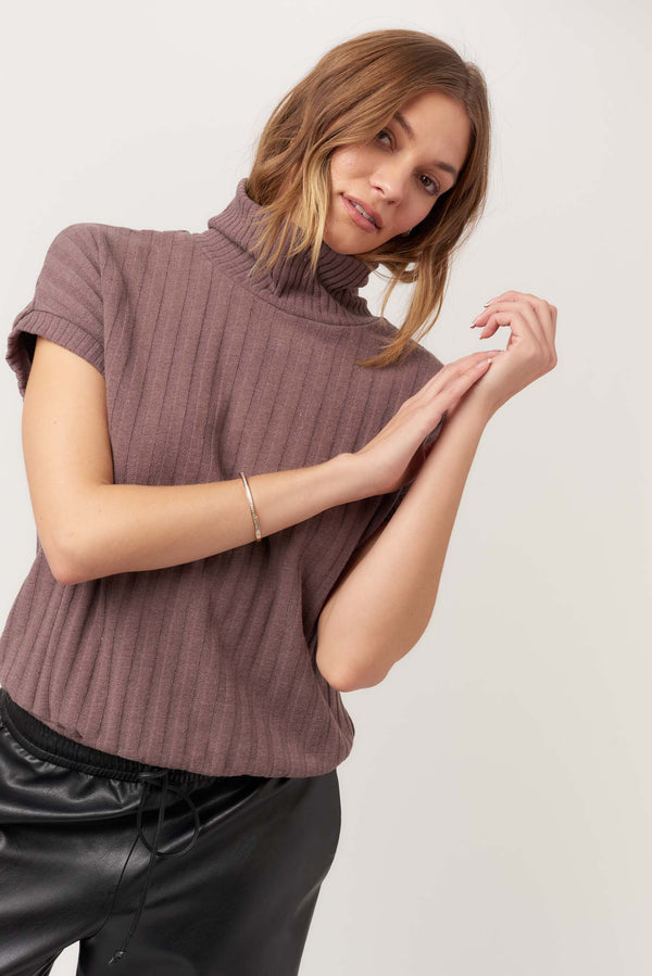forever yours funnel neck top | mocha