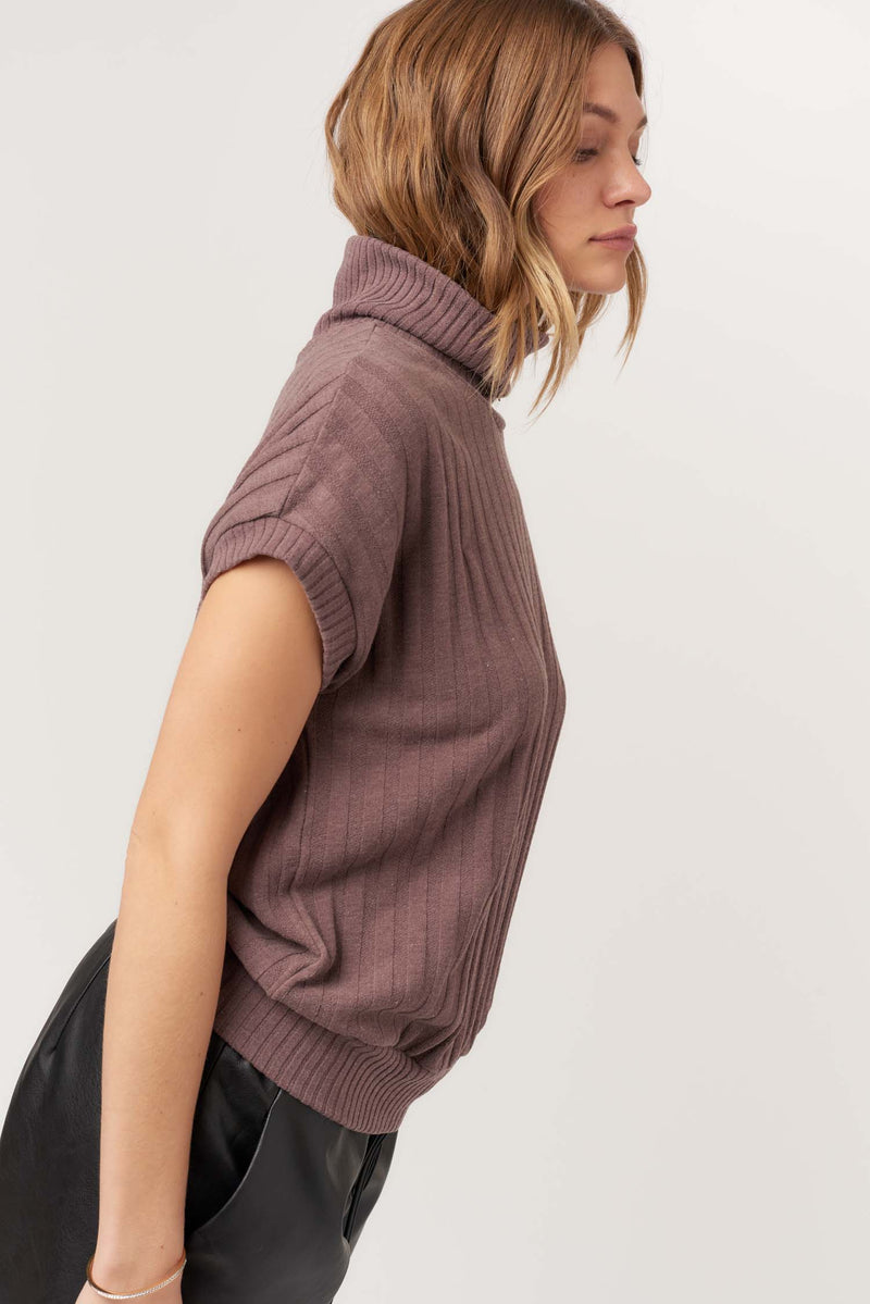 forever yours funnel neck top | mocha