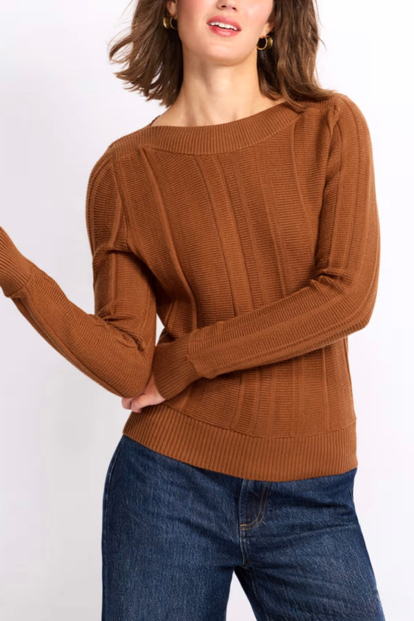 serra textured sweater | pumpkin spice