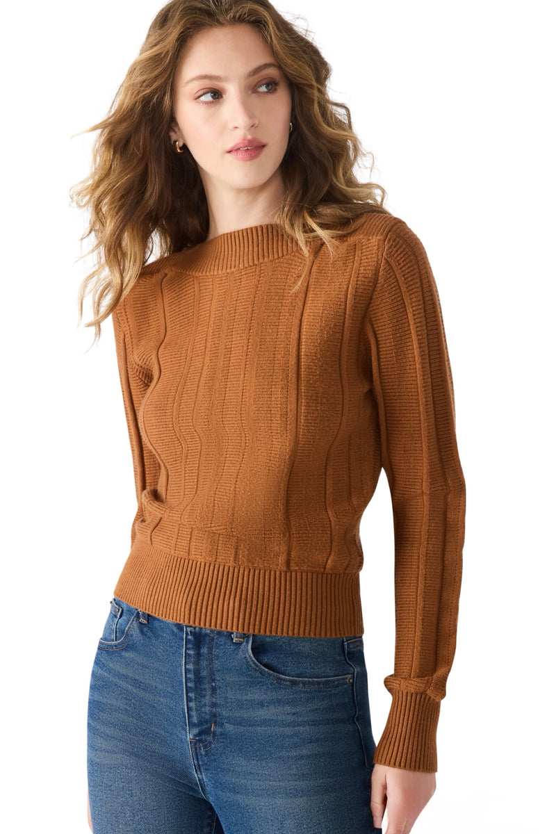 serra textured sweater | pumpkin spice