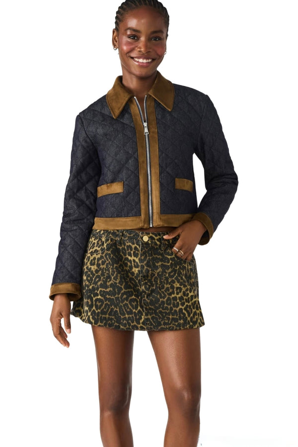 agatha quilted denim jacket