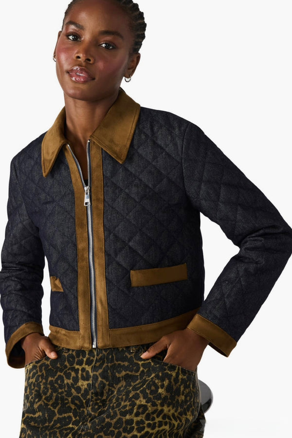 agatha quilted denim jacket