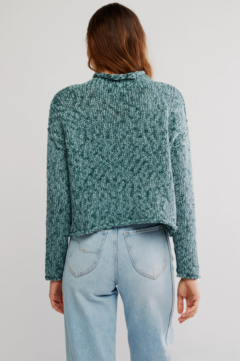 opal roll neck sweater | rainforest
